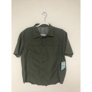 American Outback Men's Short Sleeve Button Down Shirt Sage Green Small NWT